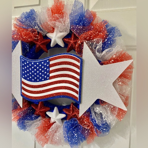 Unique Patriotic Indoor Wreath - Picture 2 of 4